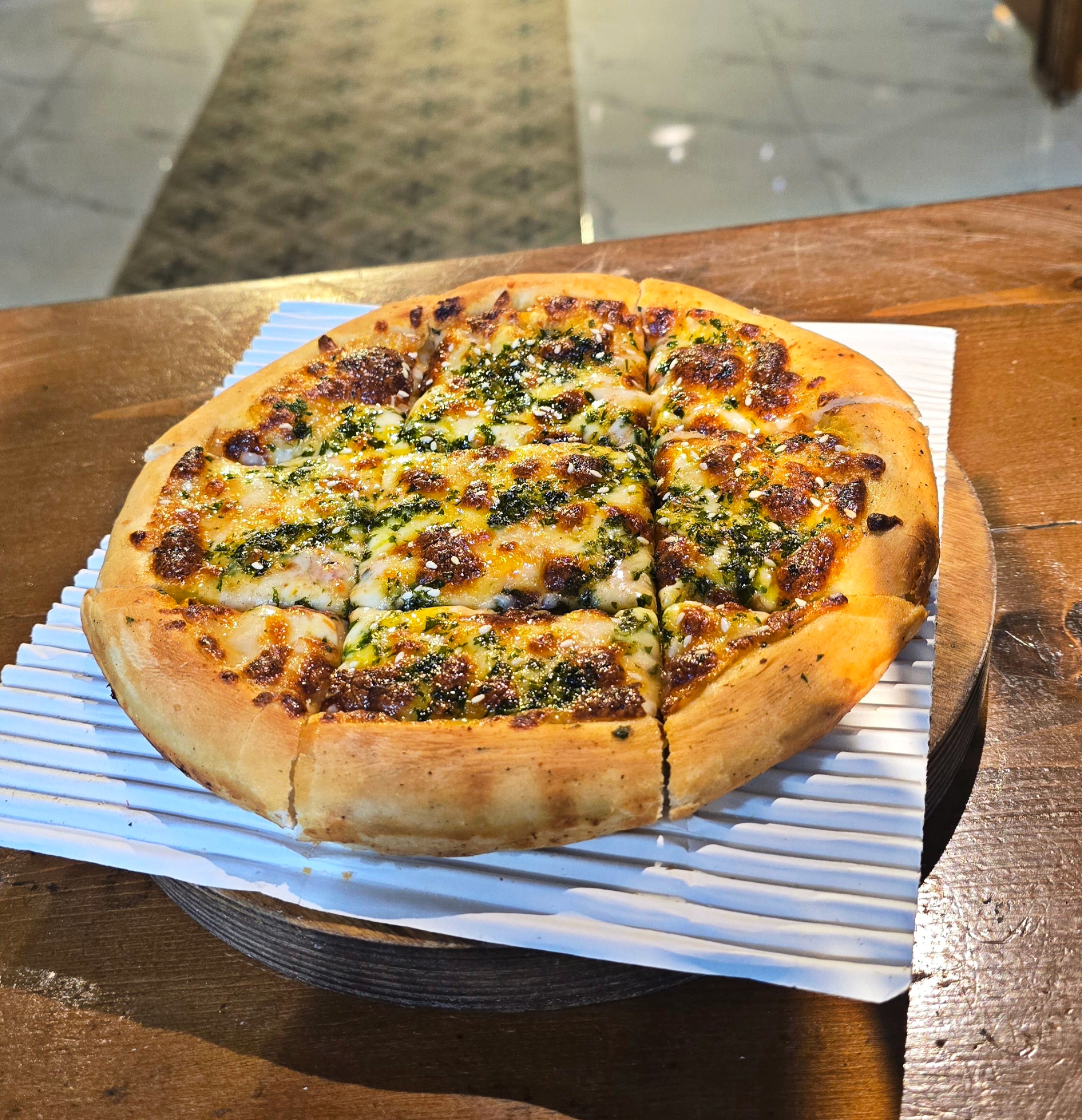 نان سیر مدل پیتزایی