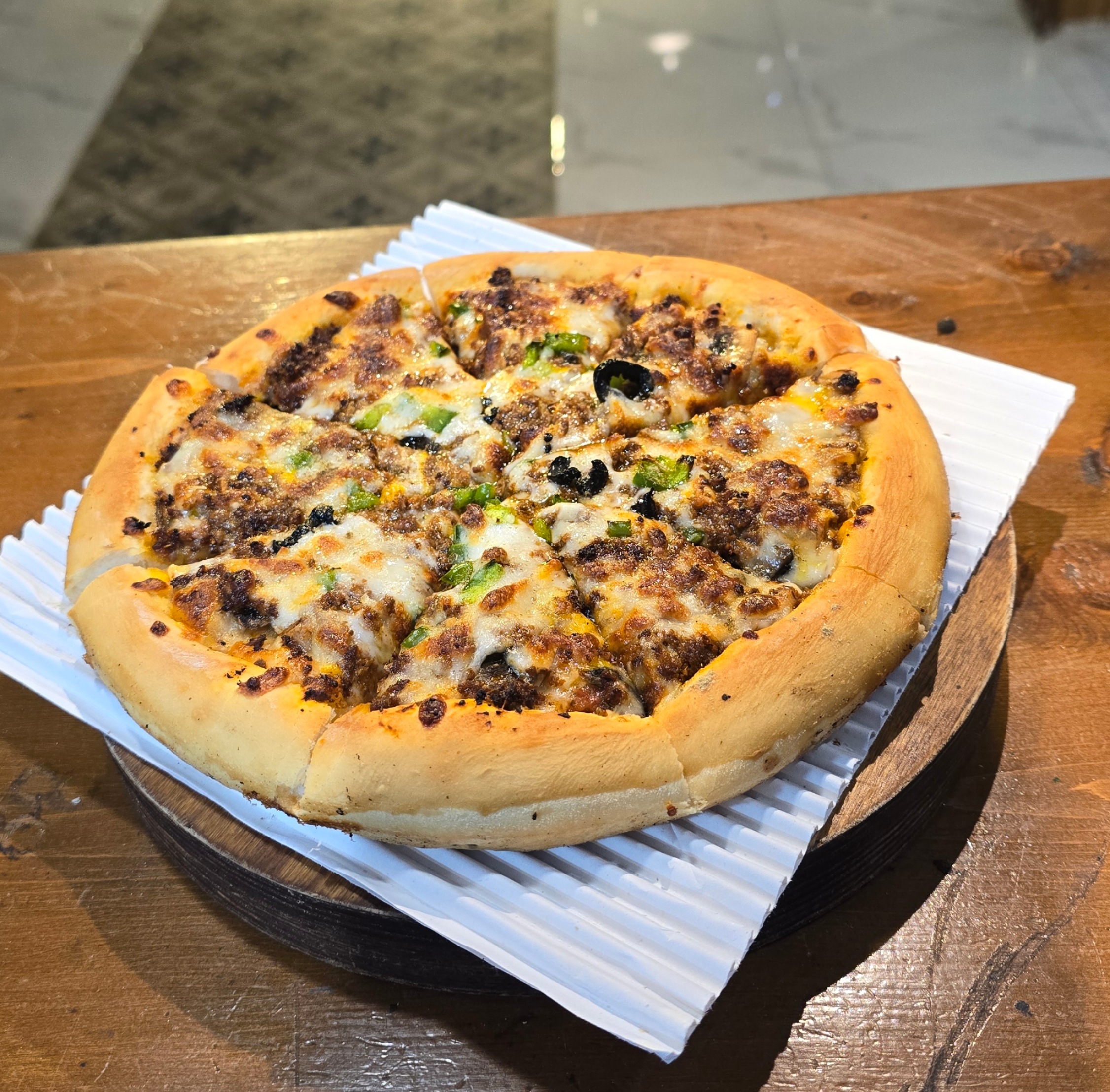 پیتزا گوشت و قارچ(تکنفره)